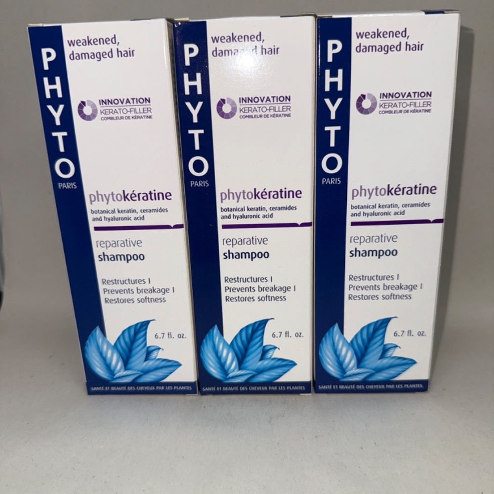 3 PACK Phyto Phytokeratine Repair Shampoo 6.7 fl oz Each x3 NIB - Picture 2 of 5